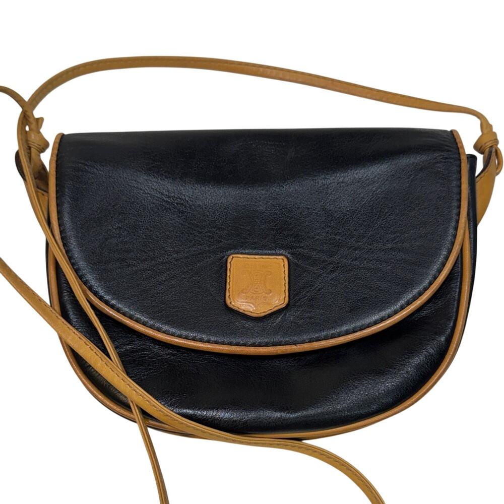 Celine Black and Tan Leather Crossbody Bag -COA incl.